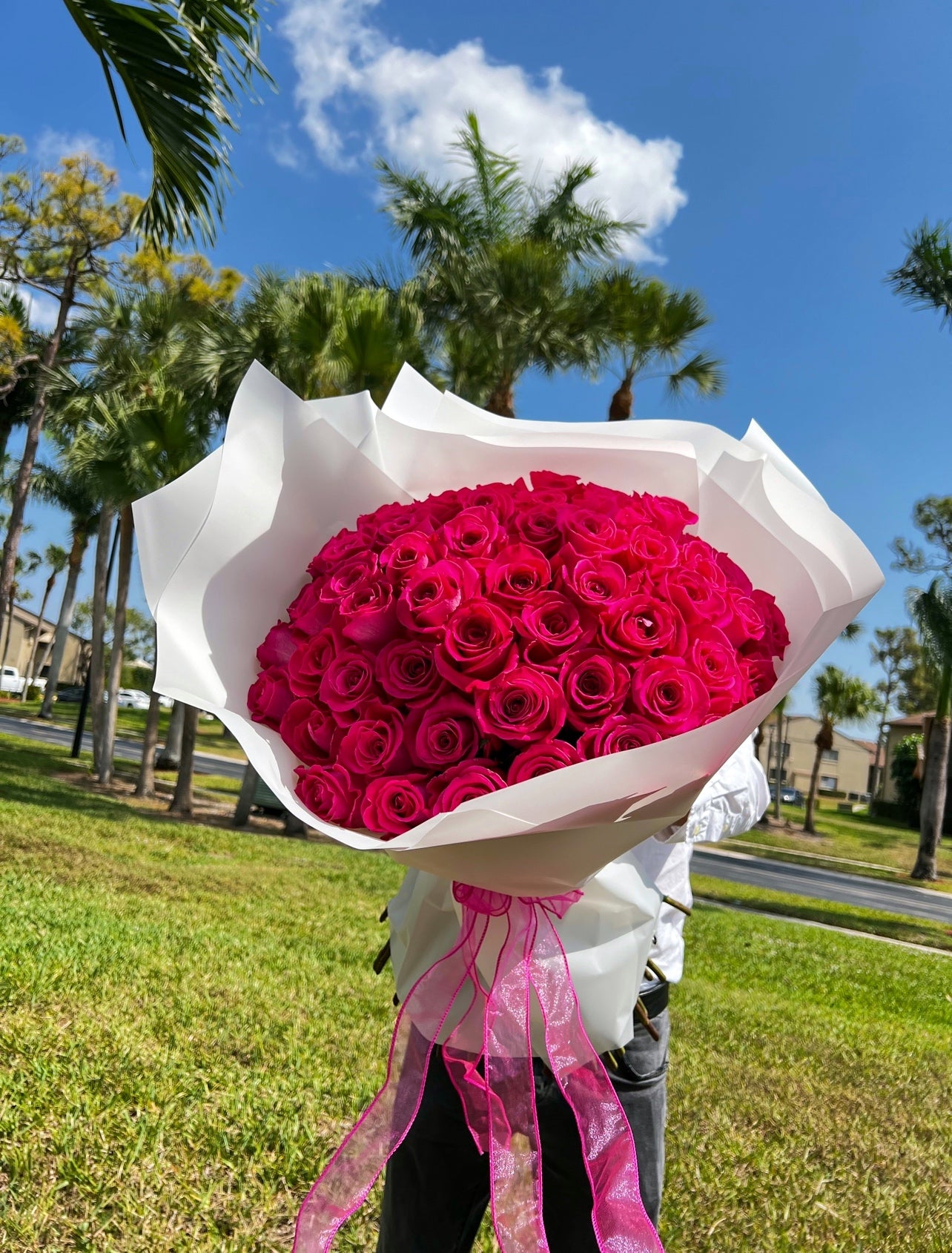Hot Pink Roses Bouquet