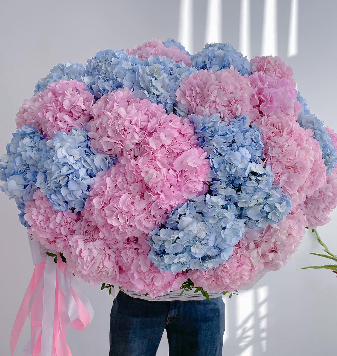 Blue&Pink Hydrangeas Basket