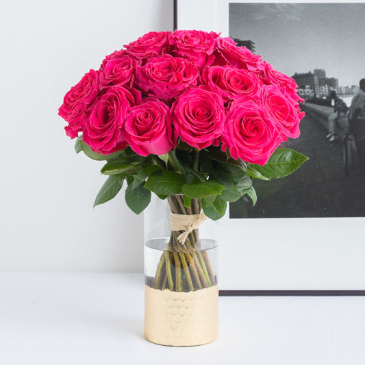 25 Hot Pink Roses Bouquet
